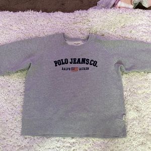 Polo, gray, long sleeve. Thick sweat shirt.